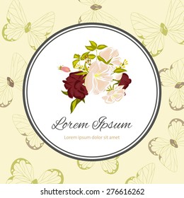 Wedding invitation card with floral elements