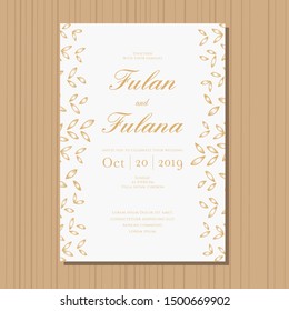 wedding invitation card with floral and flower hand drawn ornament decoration doodle art style template mockup vector illustration