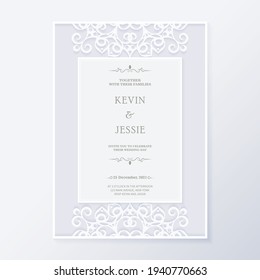wedding invitation card with floral ornaments