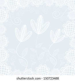 Wedding invitation card floral pattern background vector illustration