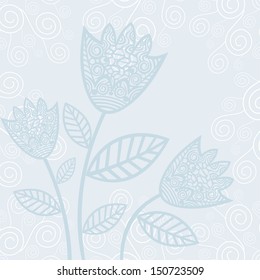 Wedding invitation card floral pattern background vector illustration