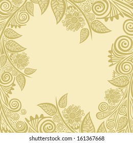 Wedding invitation card floral pattern background vector illustration