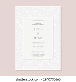 wedding invitation card with floral pattern