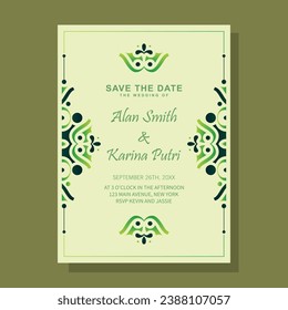 wedding invitation card with floral pattern