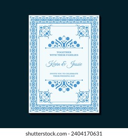 wedding invitation card with floral pattern