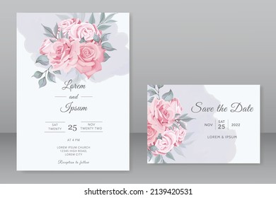 Wedding Invitation Card Floral Template