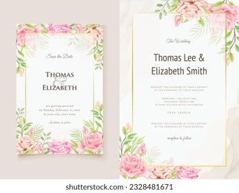 Wedding Invitation Card Floral Vector Design