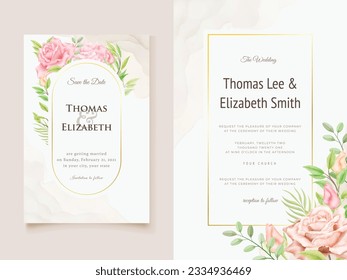 Wedding Invitation Card Floral Vector Design