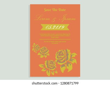 wedding invitation card flower frame ufo green