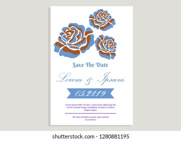 wedding invitation card flower frame proton purple