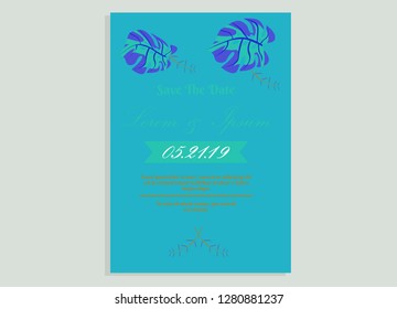 wedding invitation card flower frame proton purple