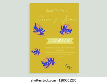wedding invitation card flower frame proton purple