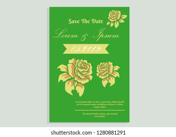 wedding invitation card flower frame proton purple