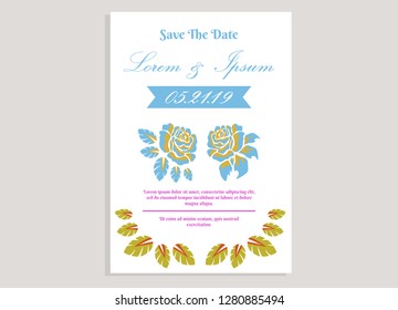 wedding invitation card flower frame plastic pink