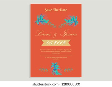 wedding invitation card flower frame plastic pink