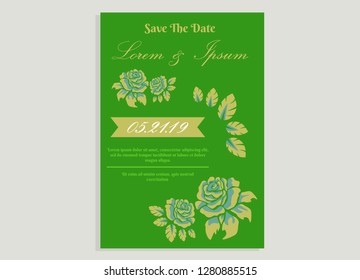 wedding invitation card flower frame plastic pink