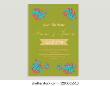 wedding invitation card flower frame plastic pink