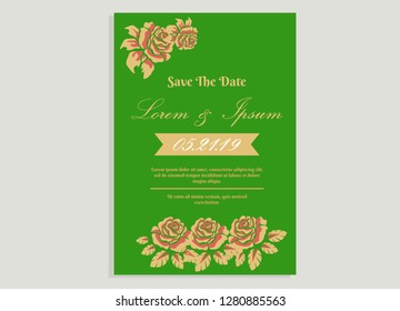 wedding invitation card flower frame plastic pink