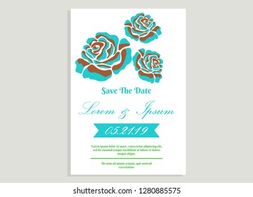 wedding invitation card flower frame plastic pink