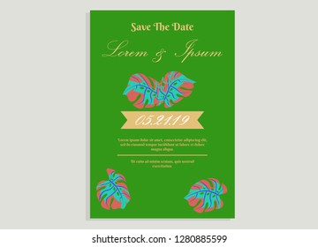 wedding invitation card flower frame plastic pink