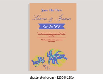 wedding invitation card flower frame ufo green