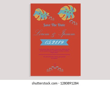 wedding invitation card flower frame ufo green