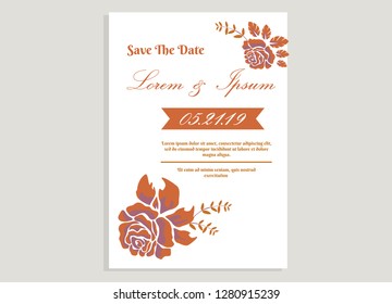 wedding invitation card flower frame proton purple