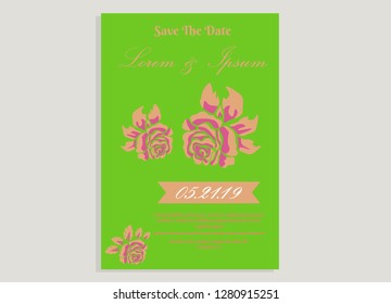 wedding invitation card flower frame proton purple