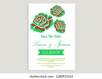 wedding invitation card flower frame proton purple