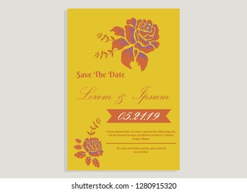 wedding invitation card flower frame proton purple