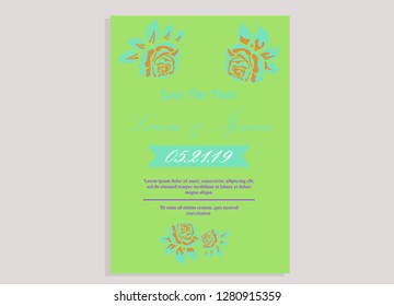 wedding invitation card flower frame proton purple