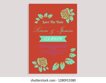 wedding invitation card flower frame proton purple