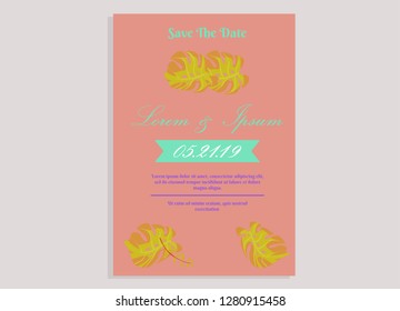 wedding invitation card flower frame proton purple