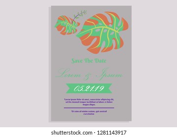 wedding invitation card flower frame proton purple