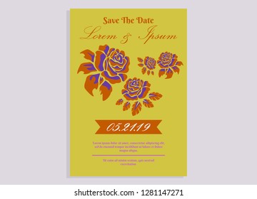 wedding invitation card flower frame plastic pink