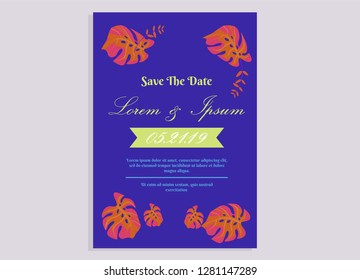 wedding invitation card flower frame plastic pink