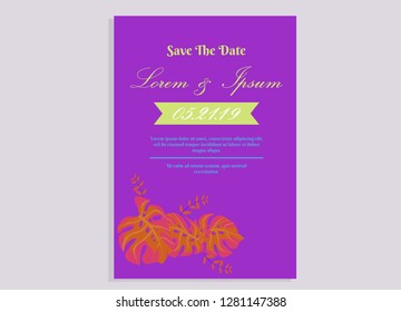 wedding invitation card flower frame plastic pink