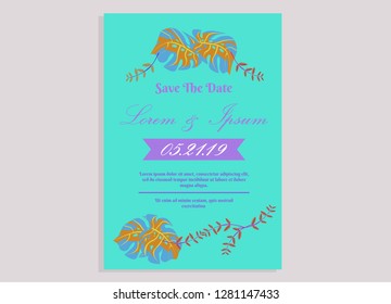 wedding invitation card flower frame plastic pink