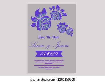 wedding invitation card flower frame ufo green
