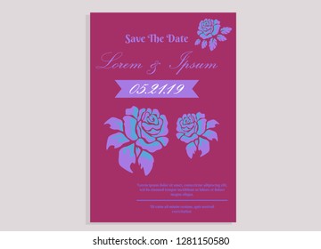 wedding invitation card flower frame ufo green