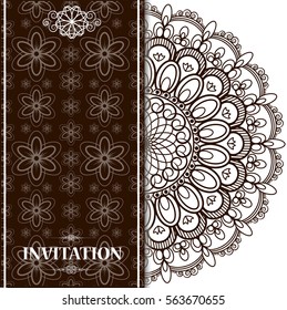 Wedding invitation or card . Flower Mandala . Vintage decorative elements. pattern,Islam, Arabic, Indian, turkish, pakistan, chinese. Round Ornament Pattern, vector