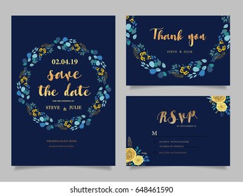 wedding invitation card  with  flower Templates