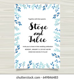 wedding invitation card  with flower Templates.