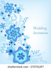 Wedding invitation card. Flowers abstract colorful background. Romantic Flower Background with place for your text.