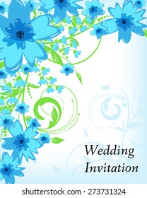 Wedding invitation card. Flowers abstract colorful background. Romantic Flower Background with place for your text.