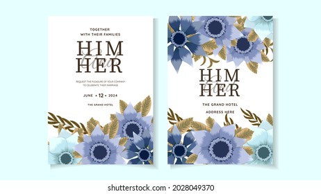 Wedding invitation card frame set, Sketched flowers, leaves, branches, foliage, wreath, floral, herbs garland. Save the date, RSVP and thank you cards, cover design greeting