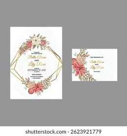 
wedding invitation card for fun-loving couples. Add custom characters and icons.