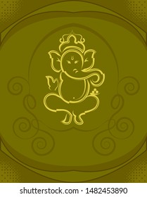 Wedding Invitation Card Ganesha Vector Art Illustration
