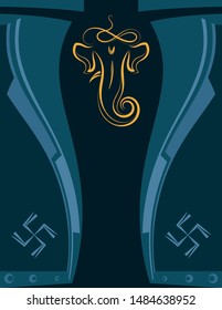 Wedding Invitation Card Ganesha Vector Art Illustration