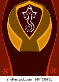 Wedding Invitation Card Ganesha Vector Art Illustration